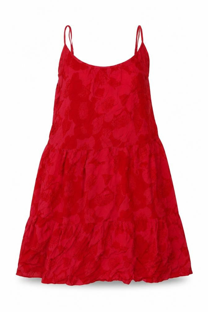 Marks and Spencer Womens Red Floral Viscose A-Line Size 10 Round Neck Pullover