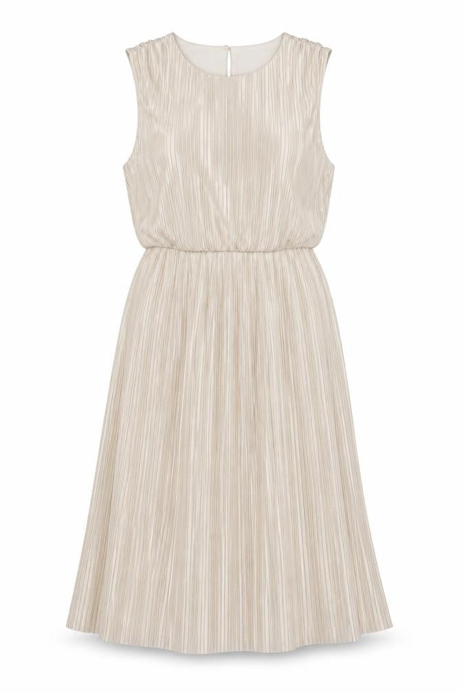 Miss Selfridge Womens Gold Polyester A-Line Size 12 Round Neck Button