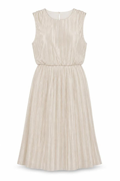 Miss Selfridge Womens Gold Polyester A-Line Size 12 Round Neck Button