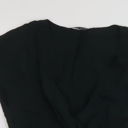 Womens UK Size S Zara Green Basic Blouse
