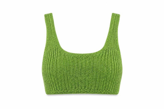Sorelle Womens Green Viscose Cropped Tank Size 8 Square Neck