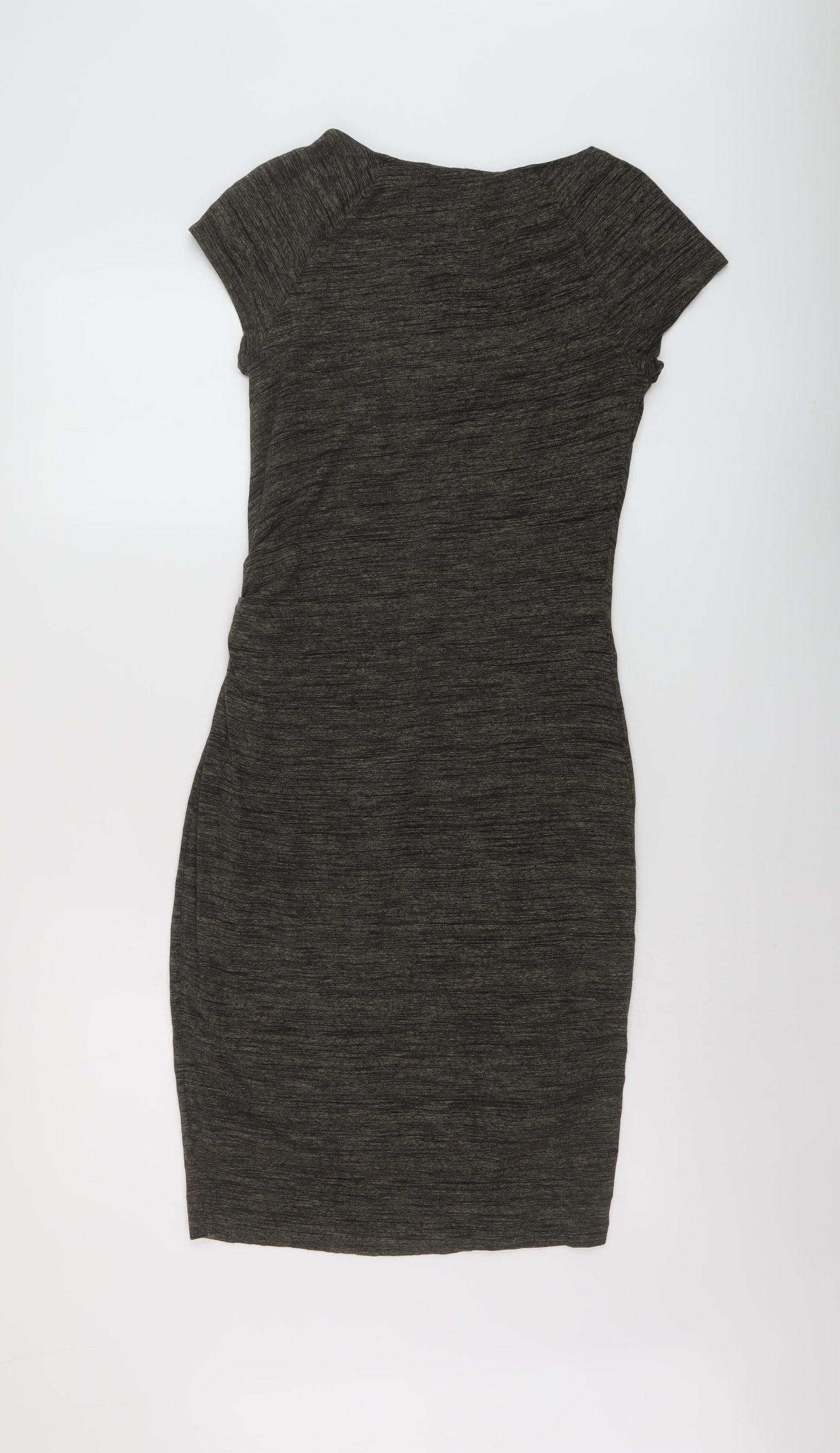 Autograph Womens Green Viscose Bodycon Size 8 Round Neck Pullover