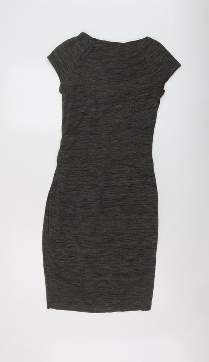 Autograph Womens Green Viscose Bodycon Size 8 Round Neck Pullover