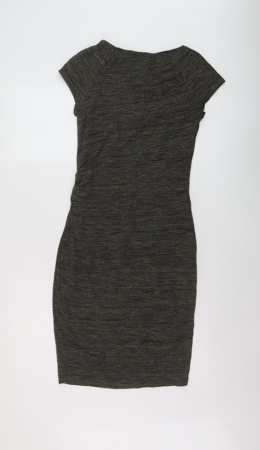 Autograph Womens Green Viscose Bodycon Size 8 Round Neck Pullover