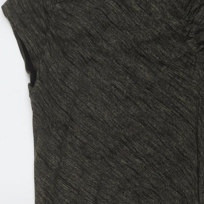 Autograph Womens Green Viscose Bodycon Size 8 Round Neck Pullover