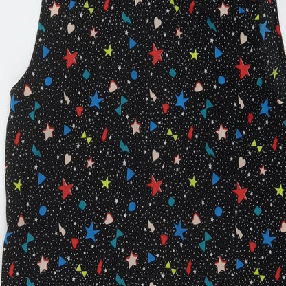 Brand and care label for Marks & Spencer girls’ black geometric polyester basic blouse, size 13-14, years collared button