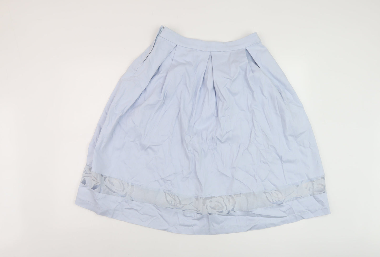 Dorothy Perkins Womens Blue Cotton A-Line Skirt Size 8 Zip