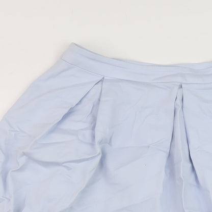 Dorothy Perkins Womens Blue Cotton A-Line Skirt Size 8 Zip