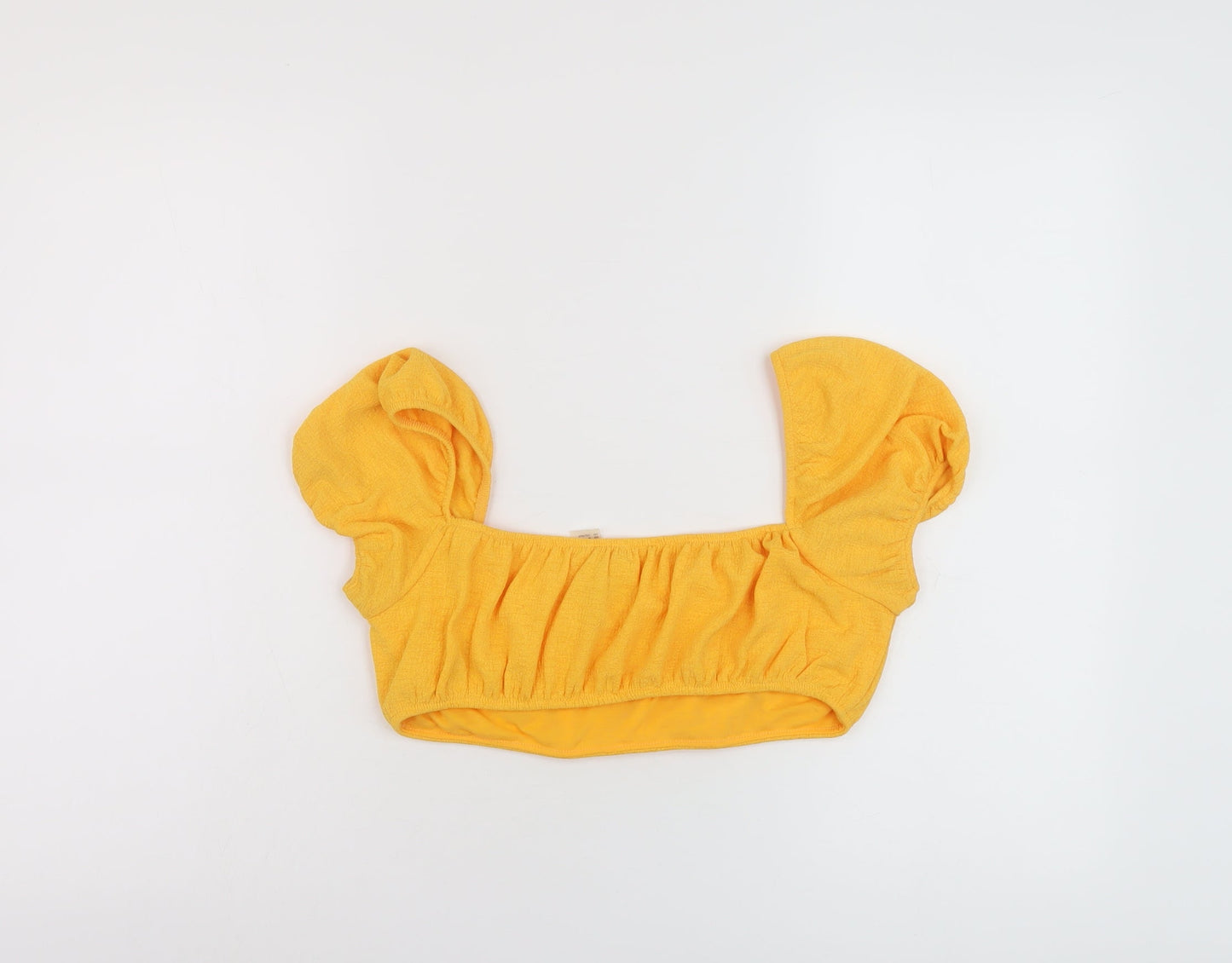Womens UK Size M H&M Yellow Cropped Blouse