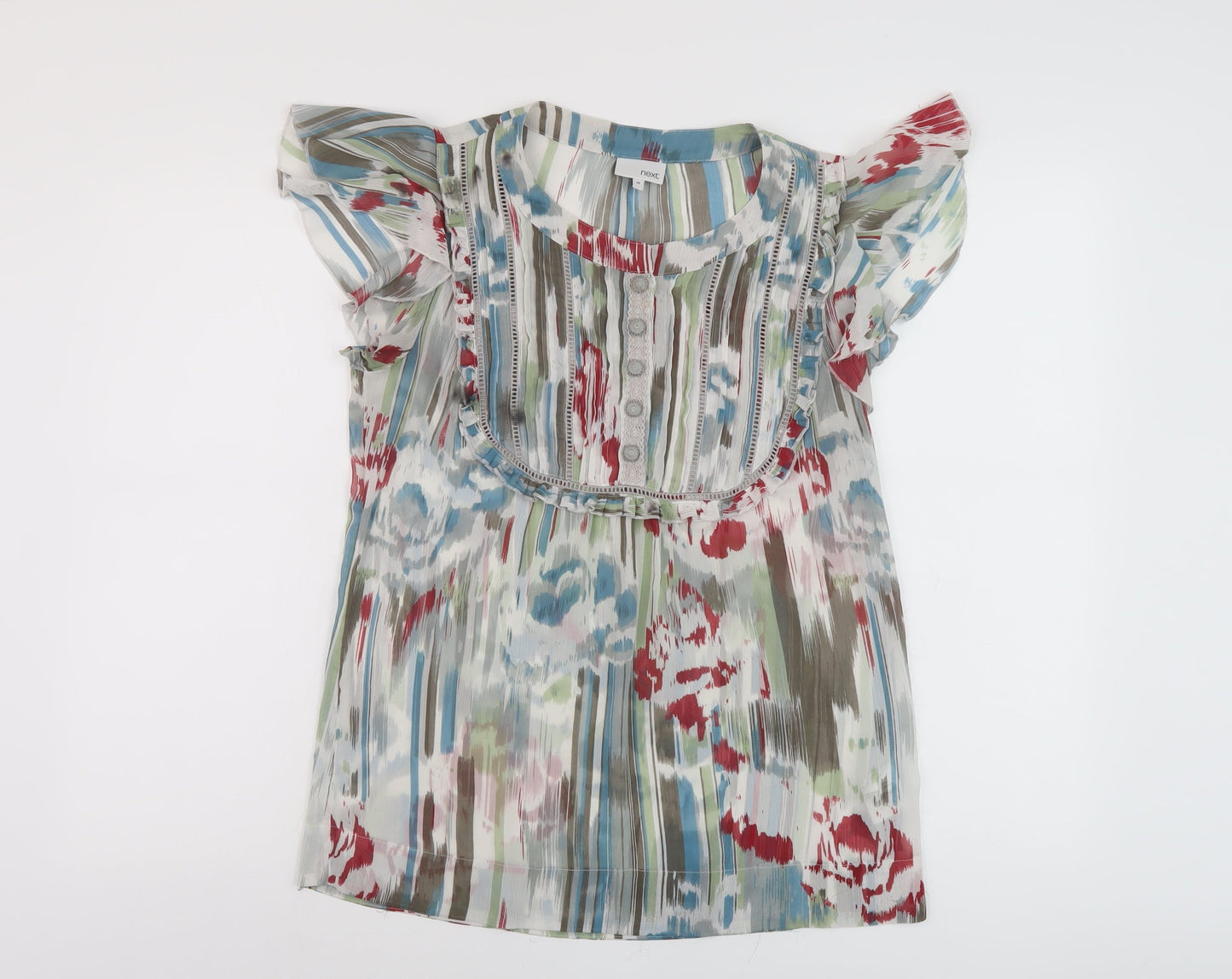 Womens UK Size 10 NEXT Multicoloured Basic Blouse