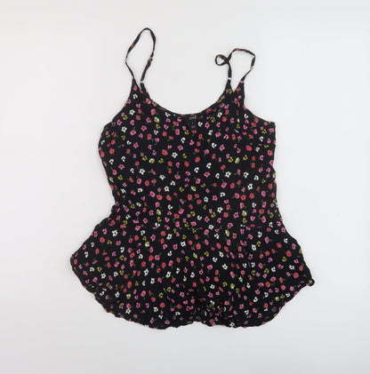 Womens UK Size 8 River Island Black Basic Tank