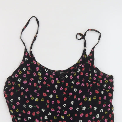 Womens UK Size 8 River Island Black Basic Tank