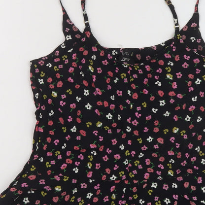 Womens UK Size 8 River Island Black Basic Tank