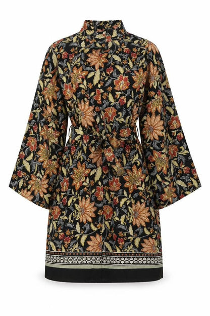 Mango Womens Multicoloured Geometric Polyester Shirt Dress Size M V-Neck Button