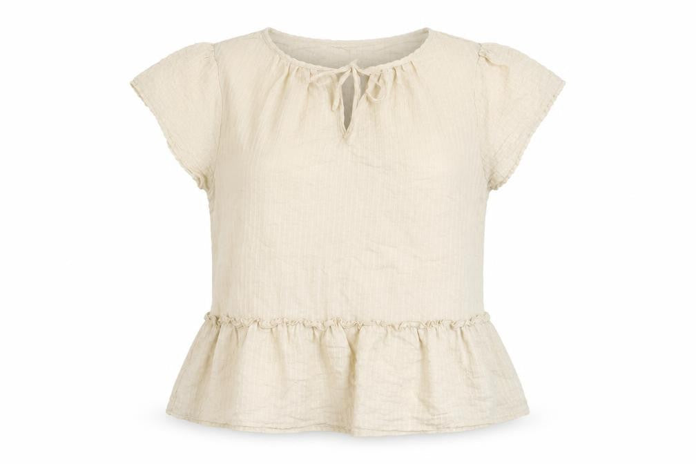 Womens UK Size 12 Peppercorn Beige Basic Blouse