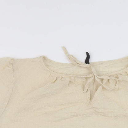 Womens UK Size 12 Peppercorn Beige Basic Blouse