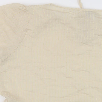 Womens UK Size 12 Peppercorn Beige Basic Blouse