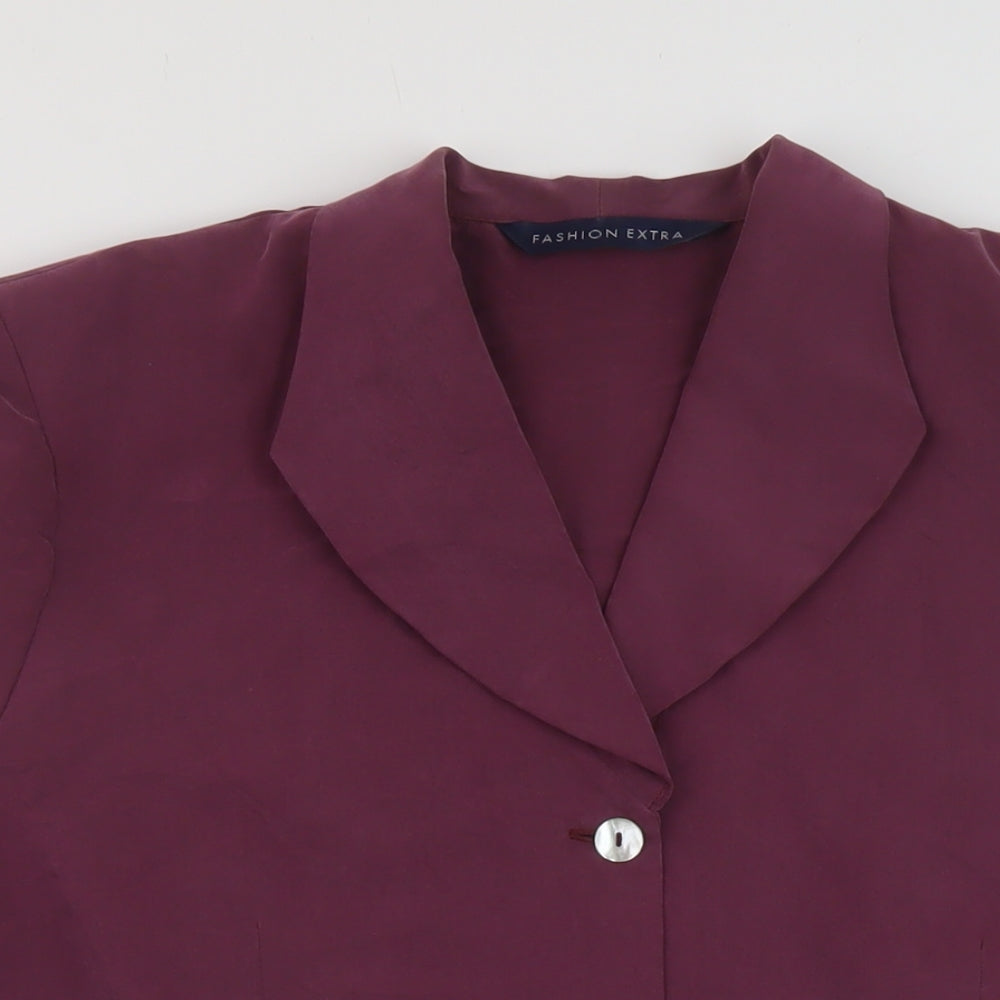 Womens UK Size 18 Fashion Extra Purple Basic Blouse