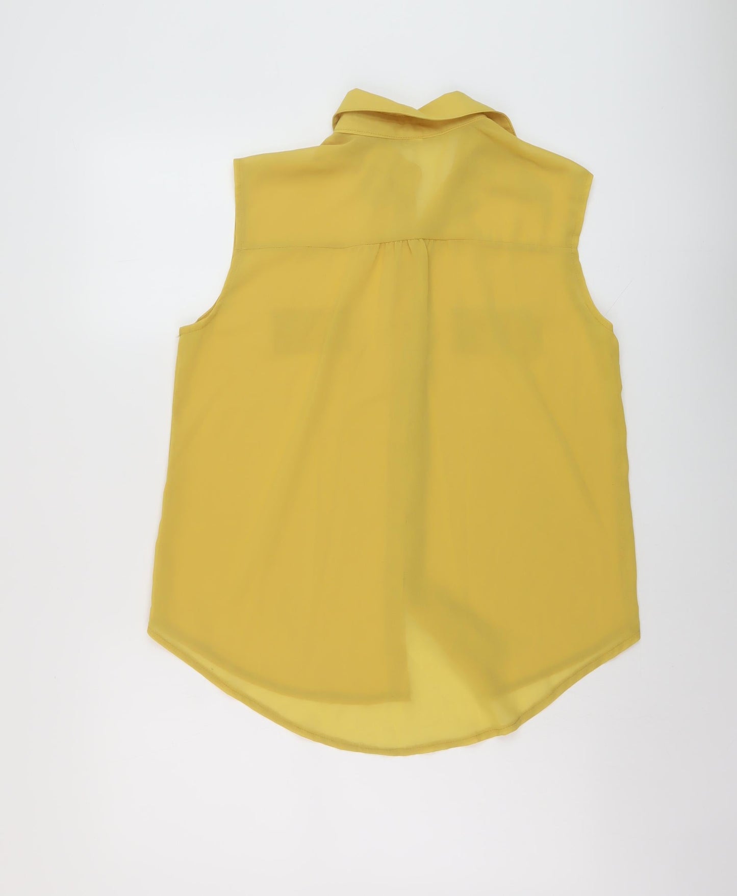 Favo Look Womens Yellow Polyester Basic Blouse Size 2XL Collared