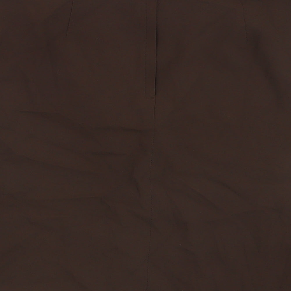 Bay Womens Brown Viscose Mini Skirt Size 14 Zip