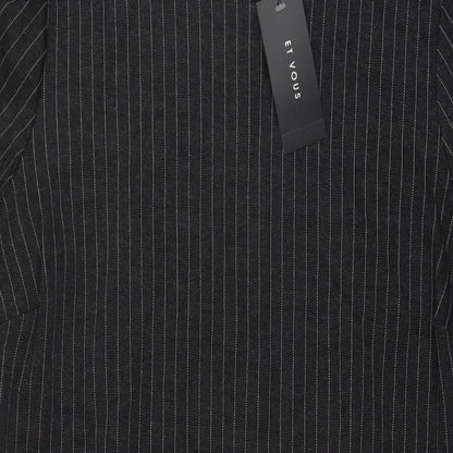 Et Vous Womens Grey Striped Viscose A-Line Size 18 Round Neck Pullover
