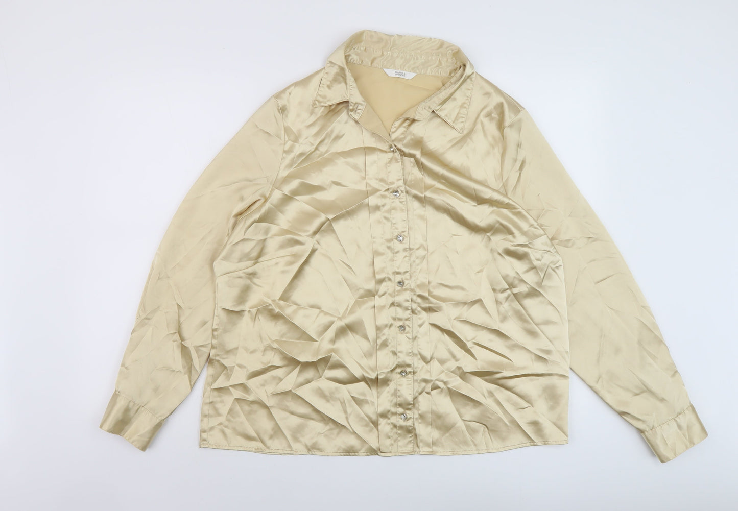 Womens UK Size 20 Marks and Spencer Beige Basic Button-Up