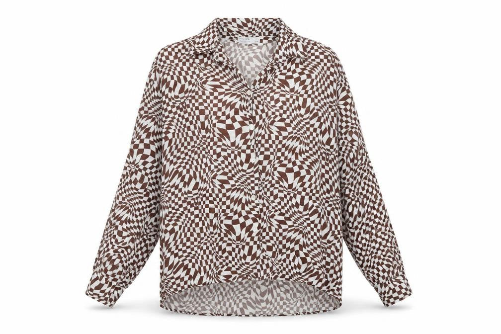 Womens UK Size M Bershka Brown Basic Blouse