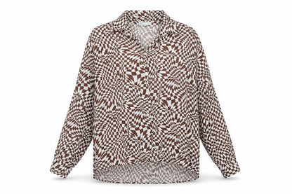 Womens UK Size M Bershka Brown Basic Blouse