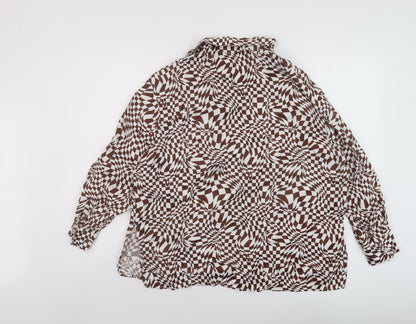Womens UK Size M Bershka Brown Basic Blouse