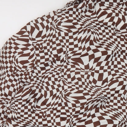 Womens UK Size M Bershka Brown Basic Blouse