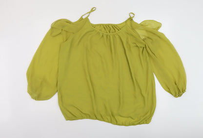 Womens UK Size 20 Star Green Basic Blouse