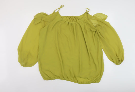 Womens UK Size 20 Star Green Basic Blouse