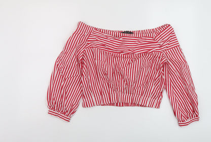 Womens UK Size M Zara Pink Basic Blouse