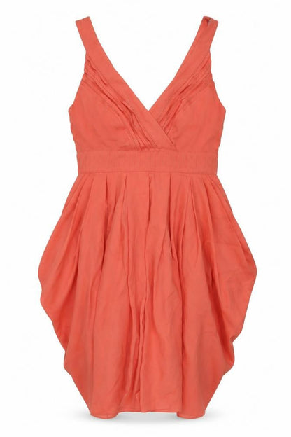 Red Herring Womens Orange Polyester Mini Size 10 V-Neck Zip