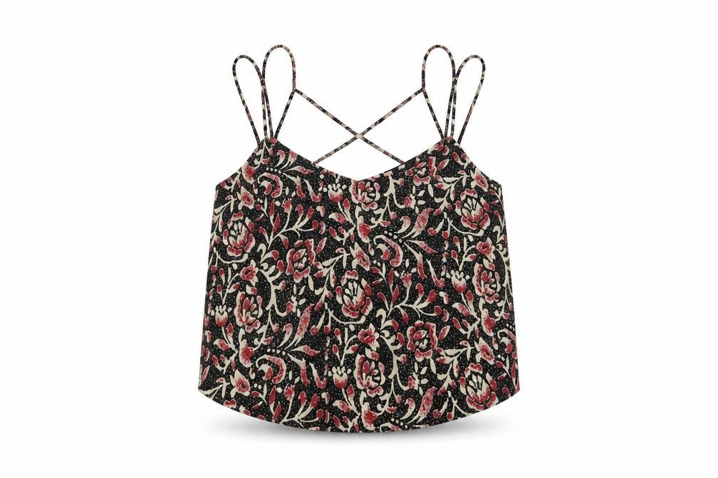 ASOS Womens Multicoloured Geometric Polyester Cropped Tank Size 8 Roll Neck