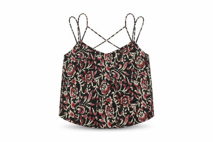 ASOS Womens Multicoloured Geometric Polyester Cropped Tank Size 8 Roll Neck