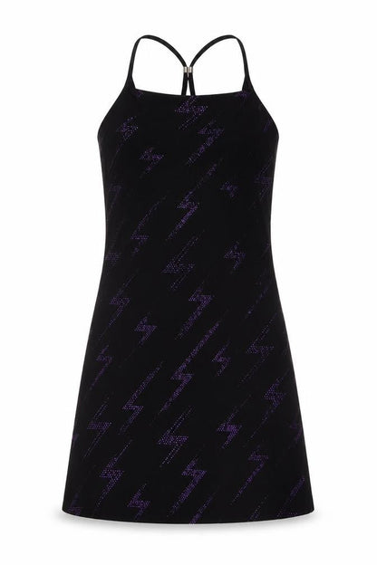 Feeling Womens Black Geometric Polyester Mini Size M Square Neck Pullover