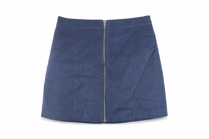 Hm7 Womens Blue Polyester Mini Skirt Size 8 Zip