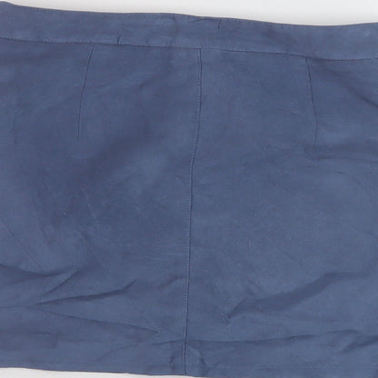 Hm7 Womens Blue Polyester Mini Skirt Size 8 Zip