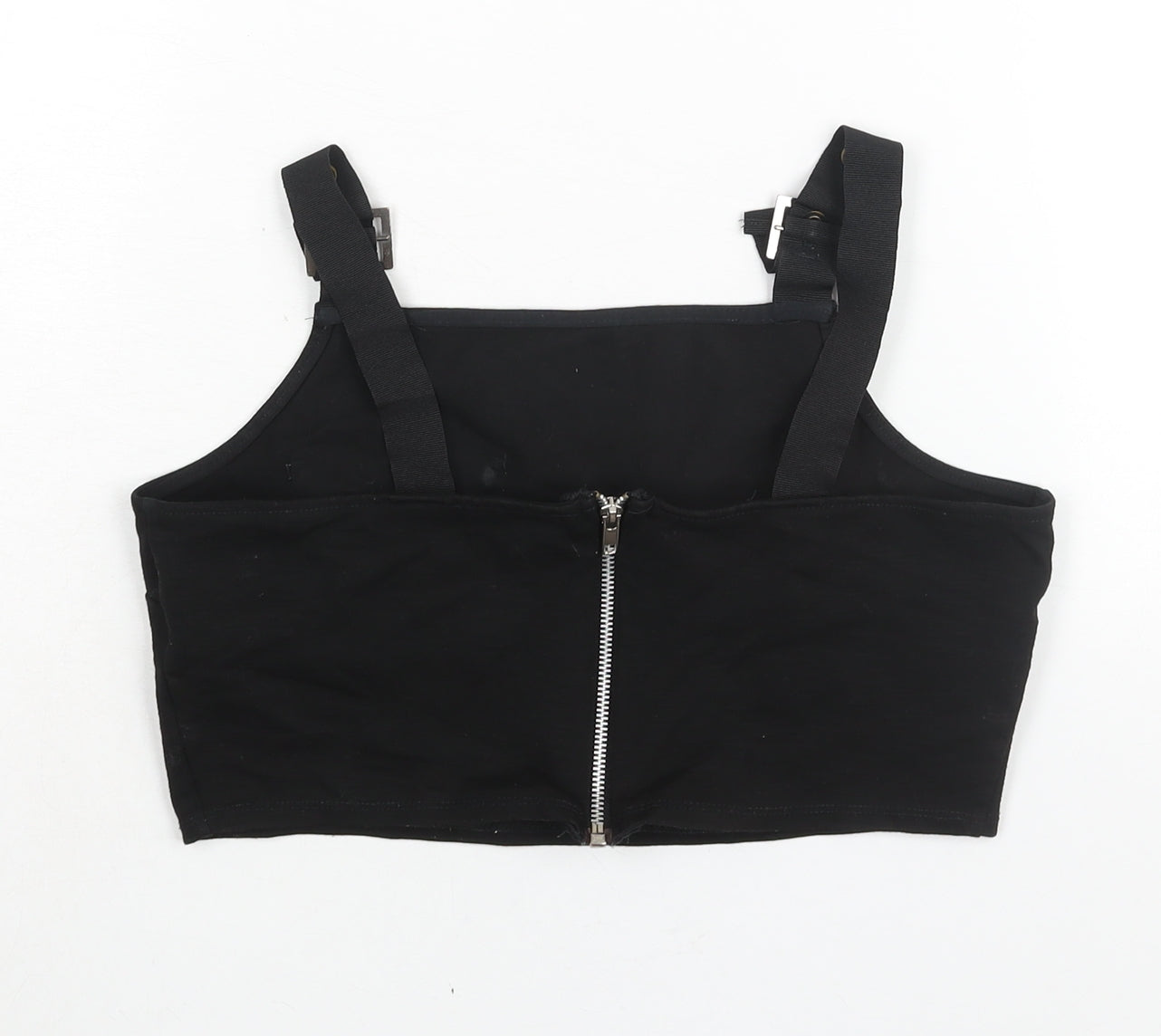 Womens UK Size 10 Topshop Black Cropped Blouse
