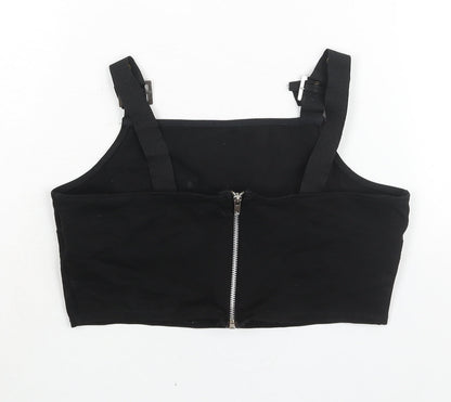Womens UK Size 10 Topshop Black Cropped Blouse