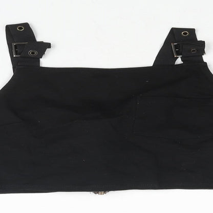 Womens UK Size 10 Topshop Black Cropped Blouse