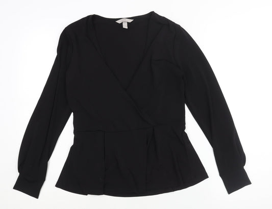 Womens UK Size S H&M Black Basic Blouse