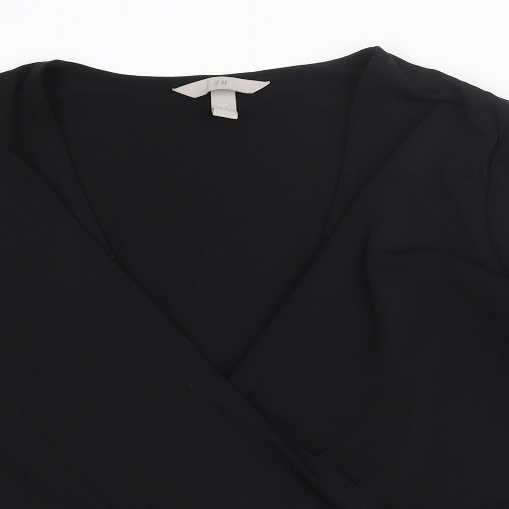 Womens UK Size S H&M Black Basic Blouse