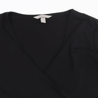 Womens UK Size S H&M Black Basic Blouse