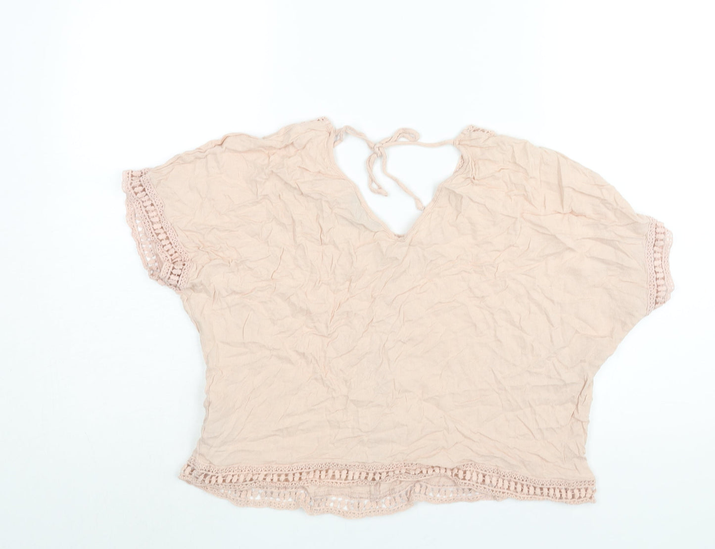 Womens UK Size 10 New Look Pink Basic Blouse