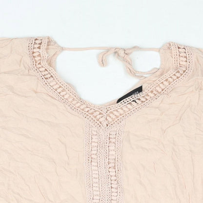 Womens UK Size 10 New Look Pink Basic Blouse