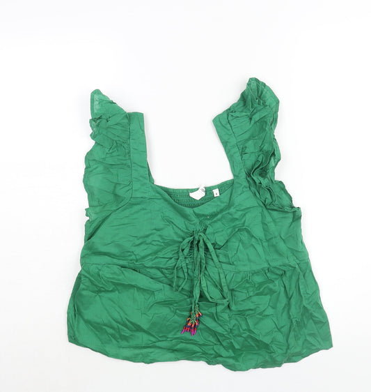 Womens UK Size 8 AND/OR Green Basic Blouse