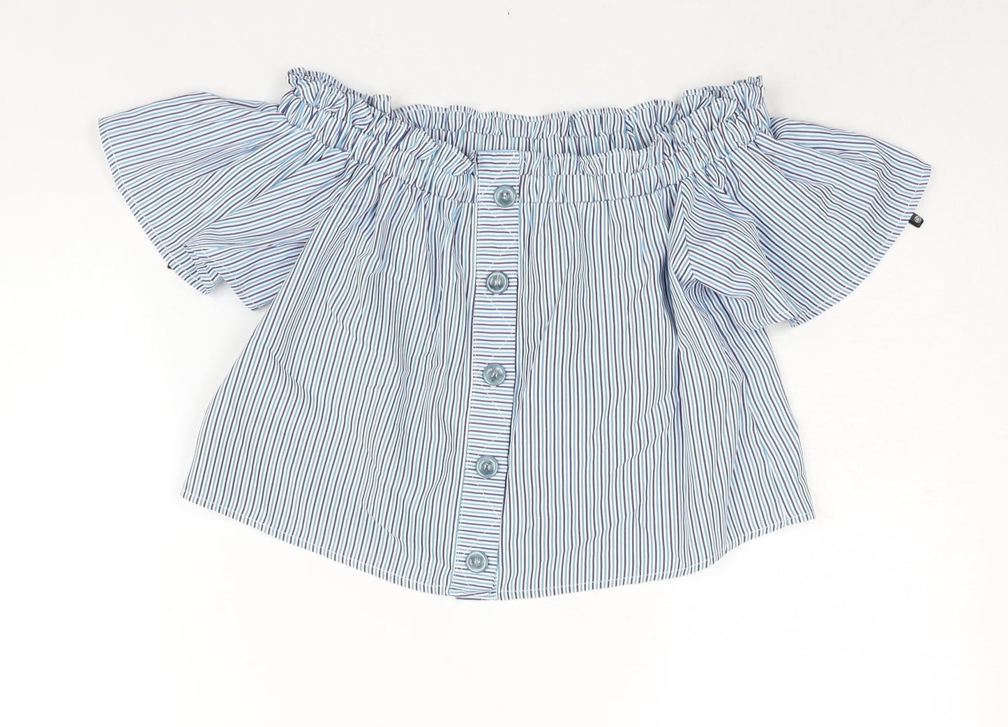 Womens UK Size 6 Missguided Blue Basic Blouse