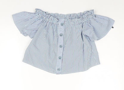 Womens UK Size 6 Missguided Blue Basic Blouse